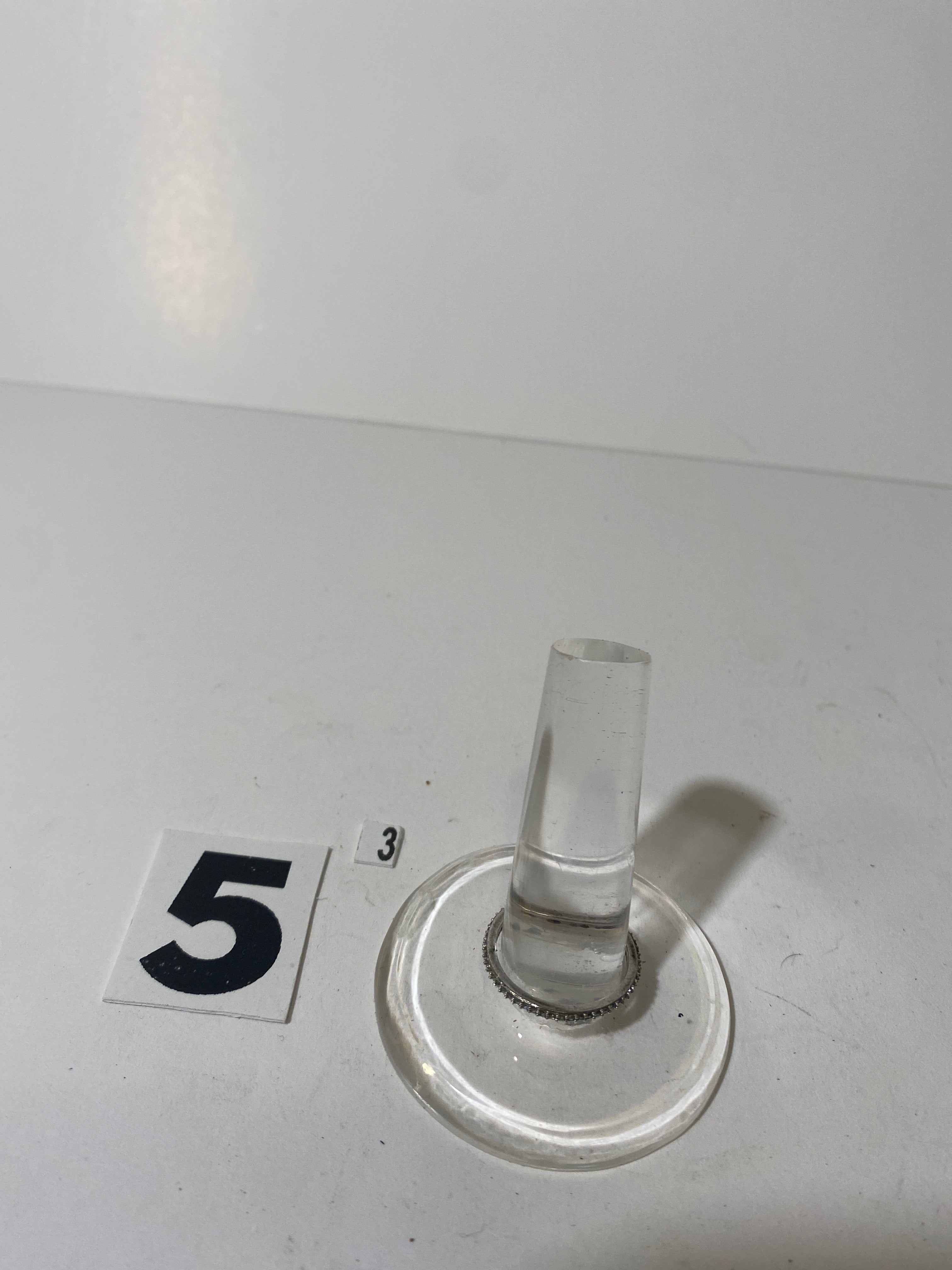 Silver Tone Stone Wedding Band