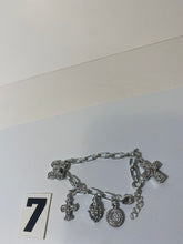 Load image into Gallery viewer, Silver Tone Cross Charm Bracelet
