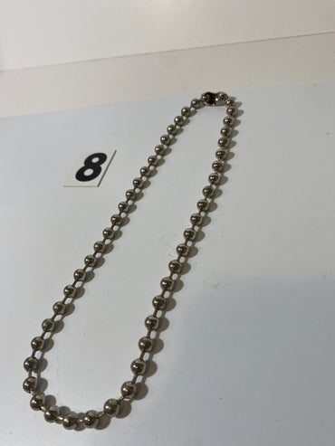 Silver Tone Ball Choker Necklace