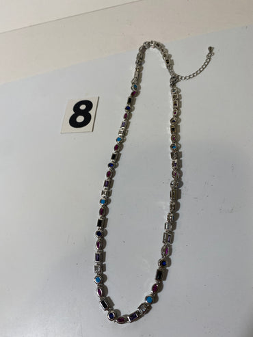 Multicolored Silver Tone Necklace