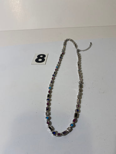 Multicolored Silver Tone Necklace