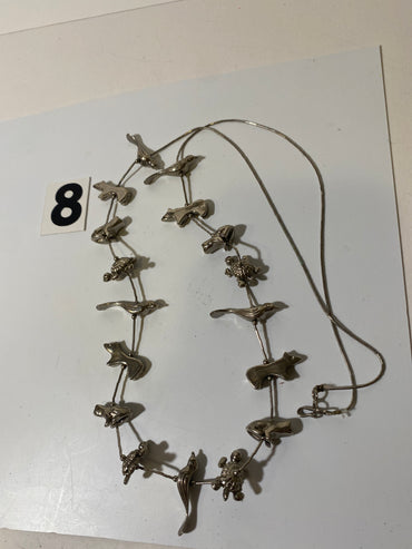 Silver Tone Animal Charm Necklace