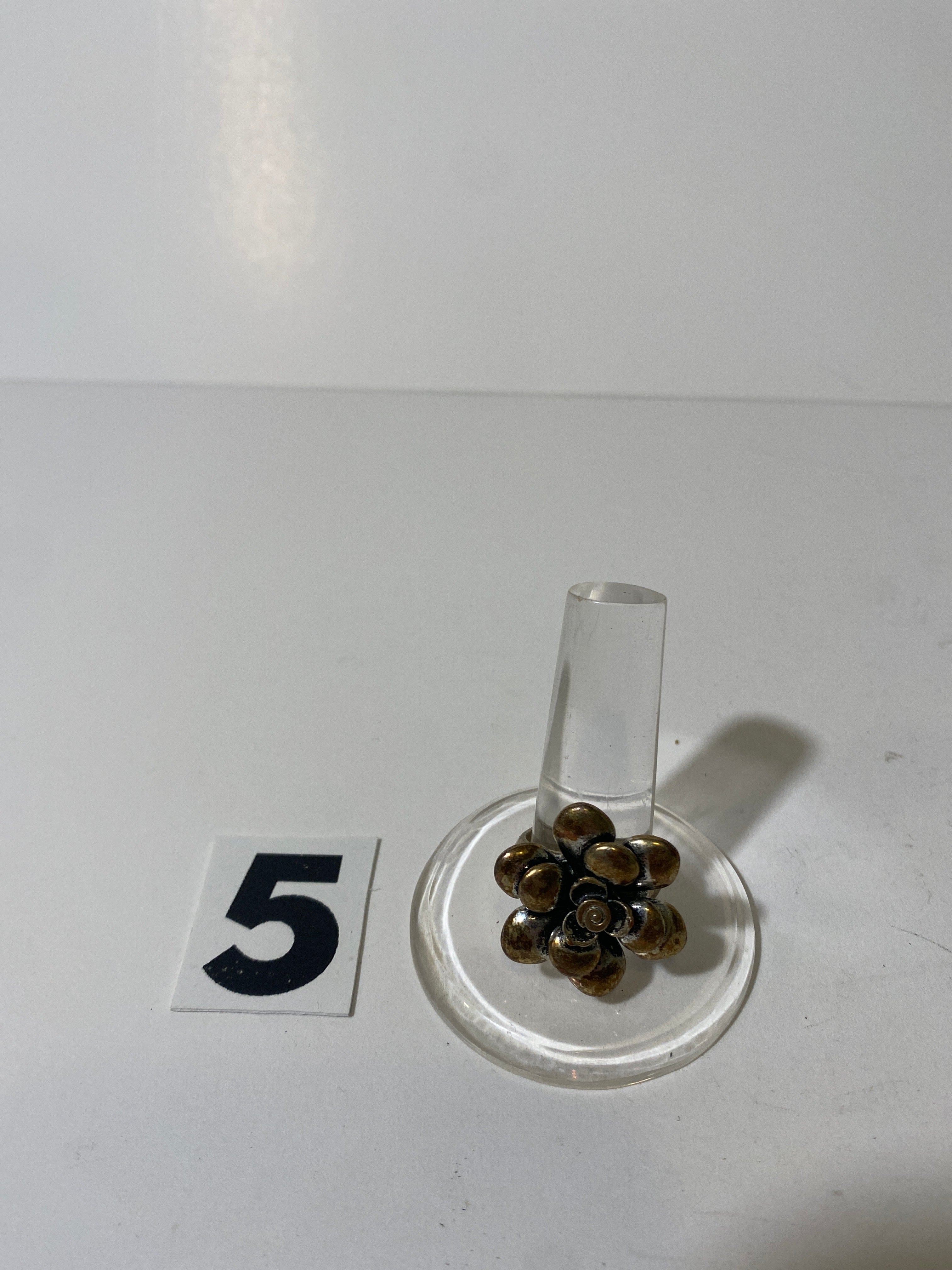 Silver Tone  Flower Ring