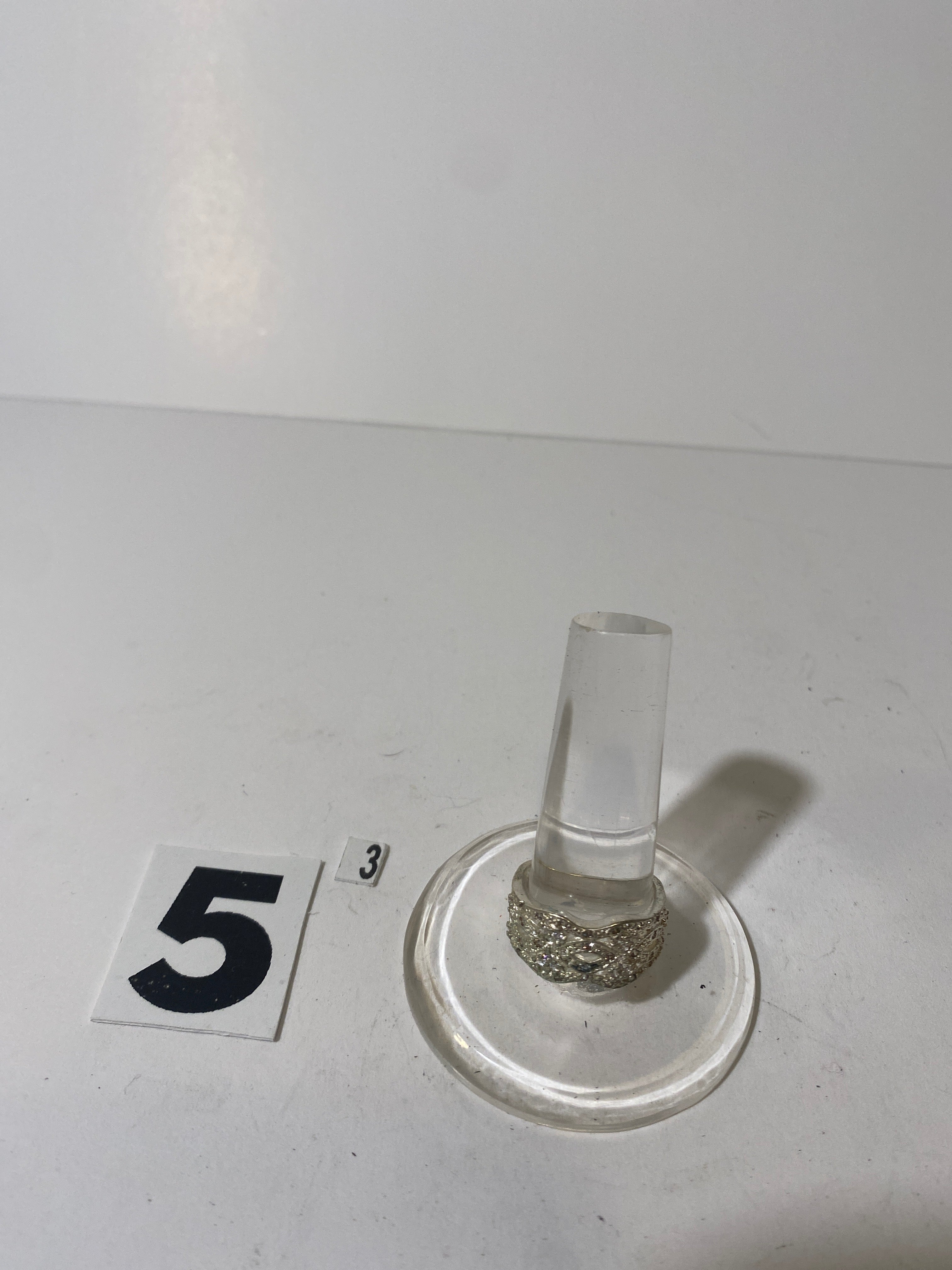 Silver Tone Stone Ring