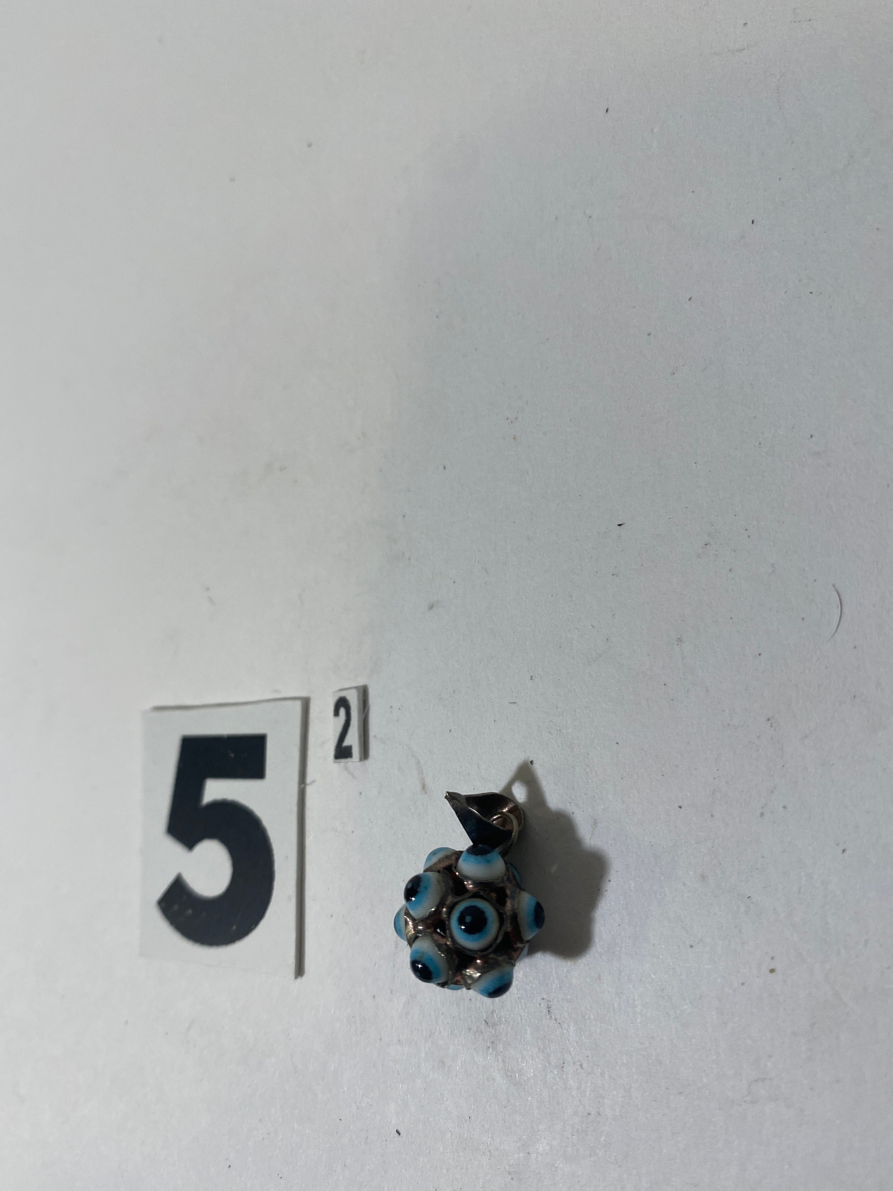 Silver Tone Evil Eye Pendant