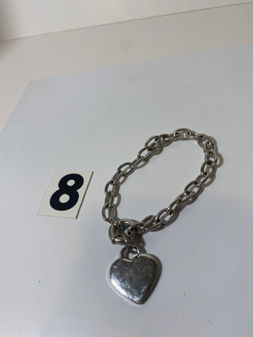 Silver Tone Heart Bracelet
