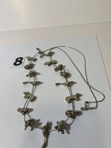 Silver Tone Animal Charm Necklace