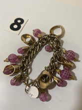 Load image into Gallery viewer, Silver Tone Purple Ball Bracelet
