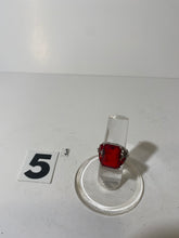 Load image into Gallery viewer, Silver Tone Red Stone Ring
