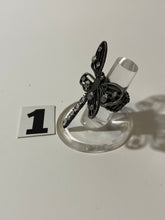 Load image into Gallery viewer, Silver Tone Butterfly Ring OSFA
