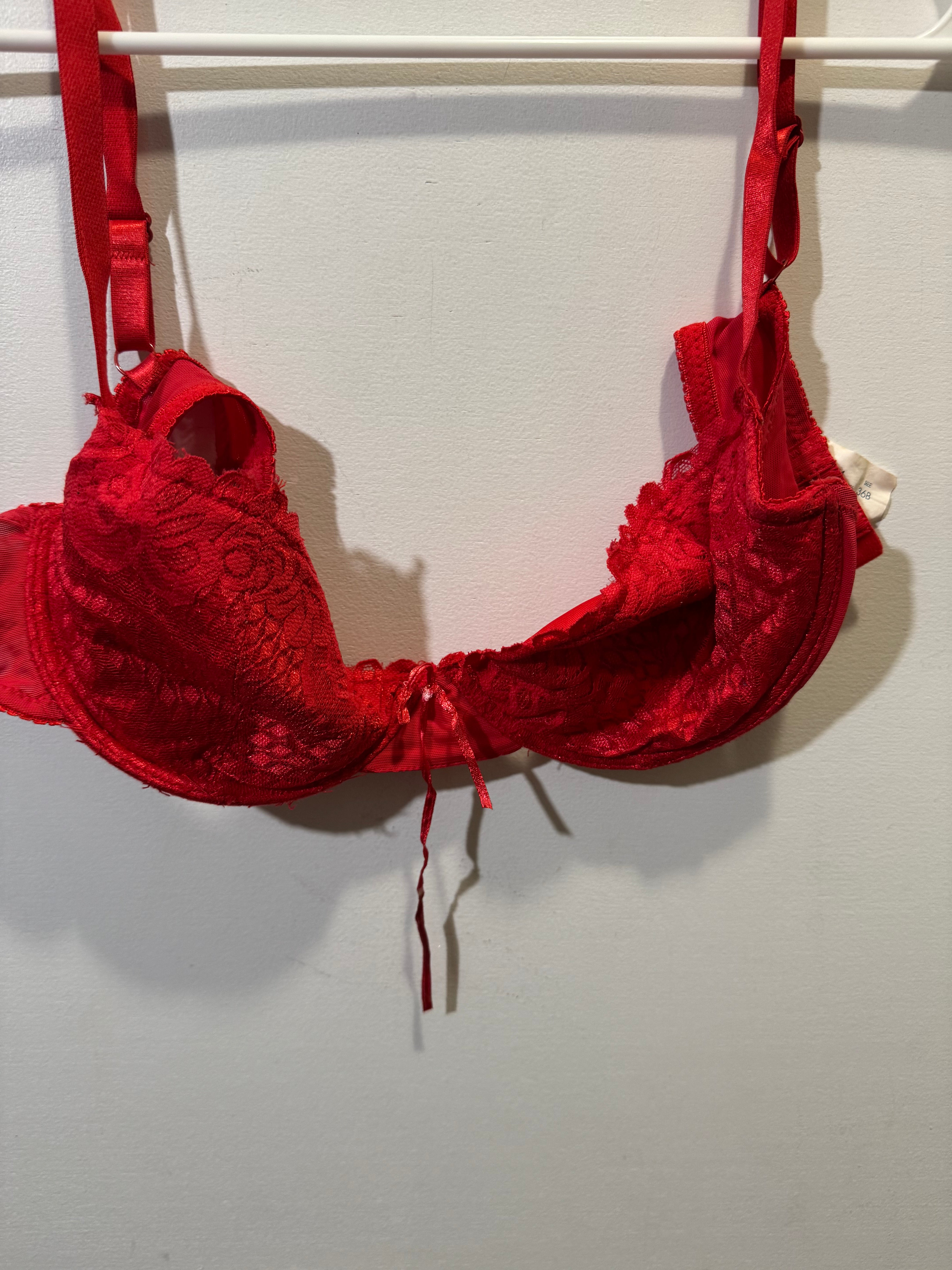 Floral Red 36B Bra