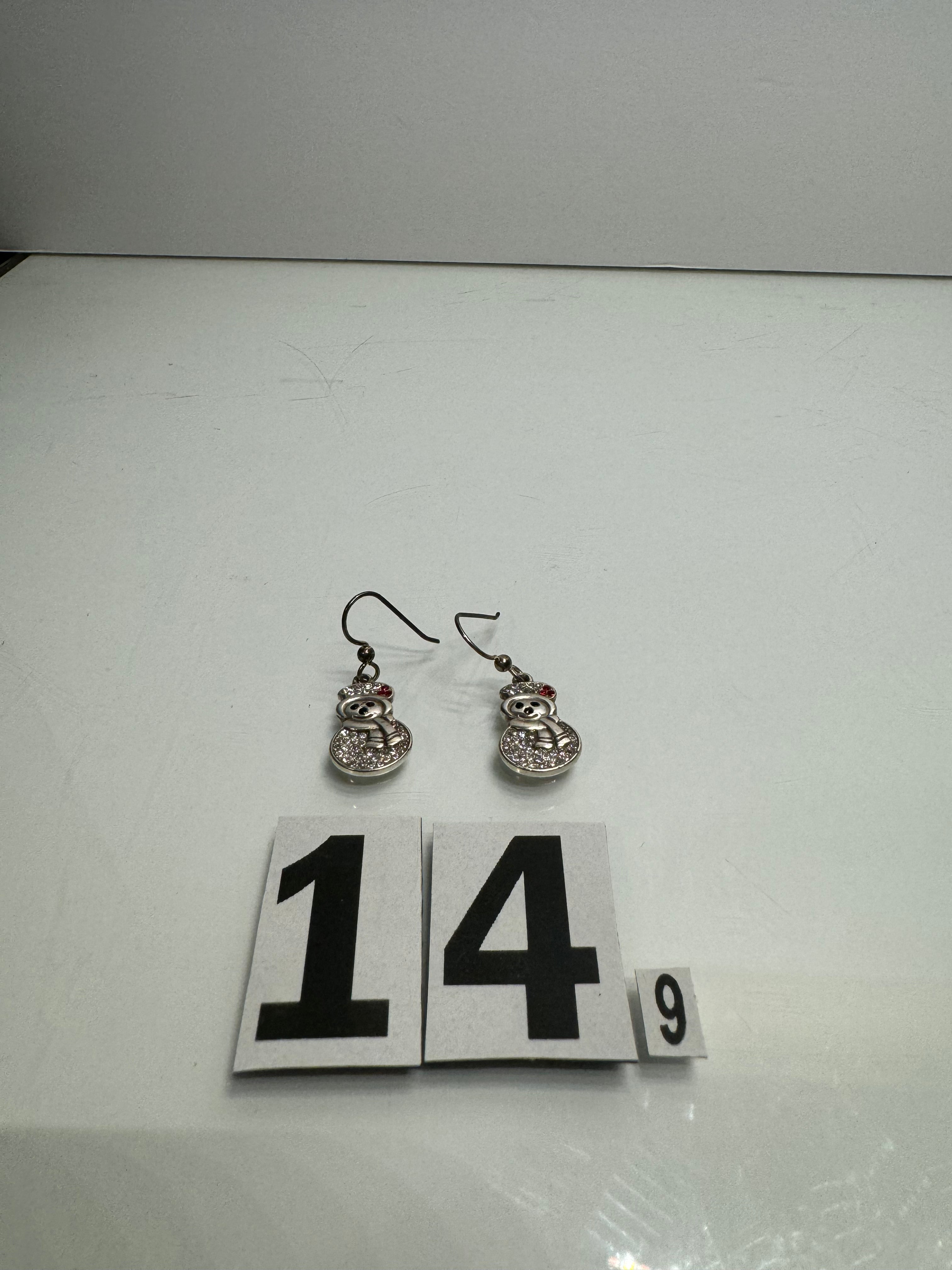 Chrome Snowman Earrings