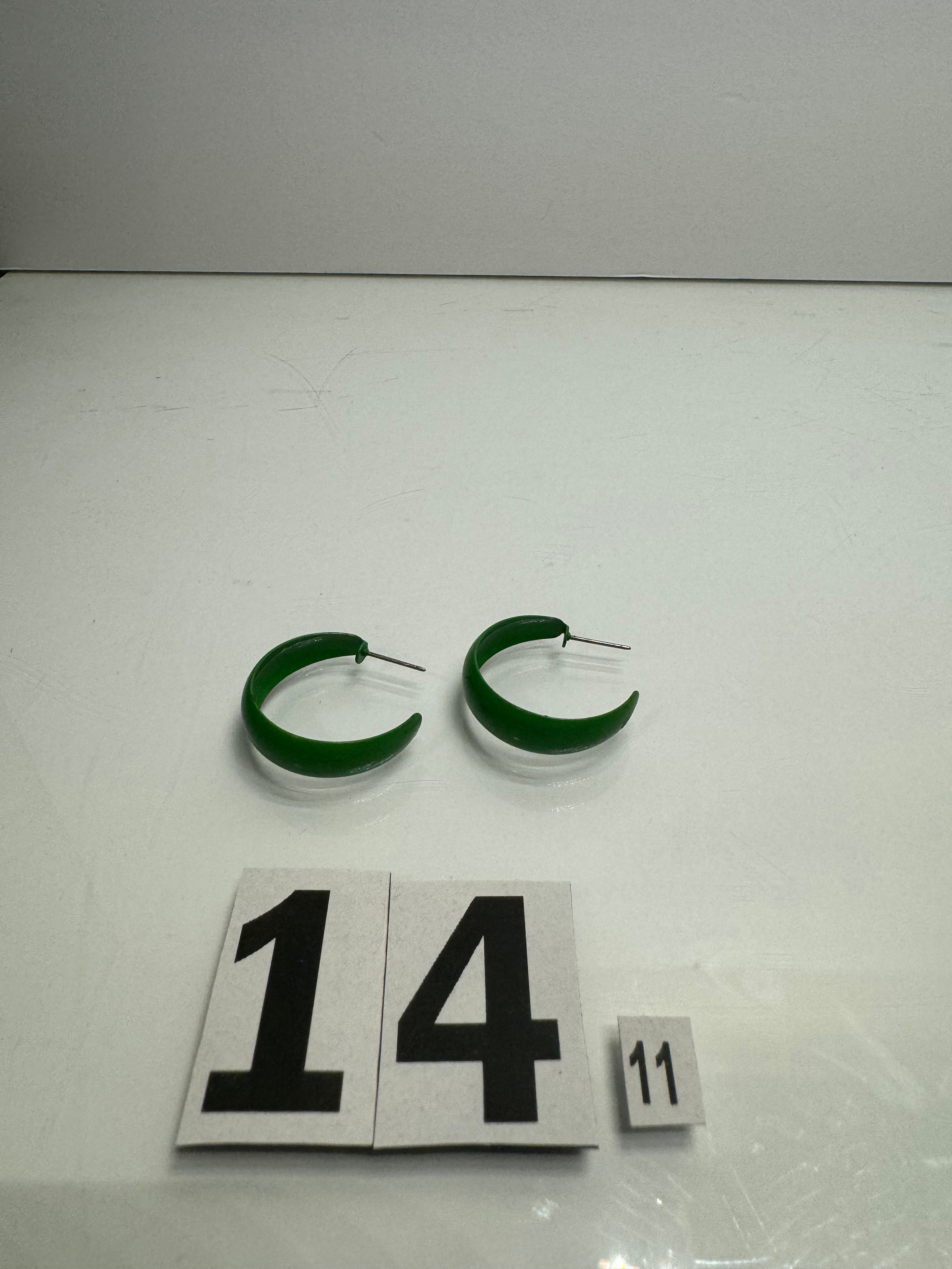 Green Hoop Earrings