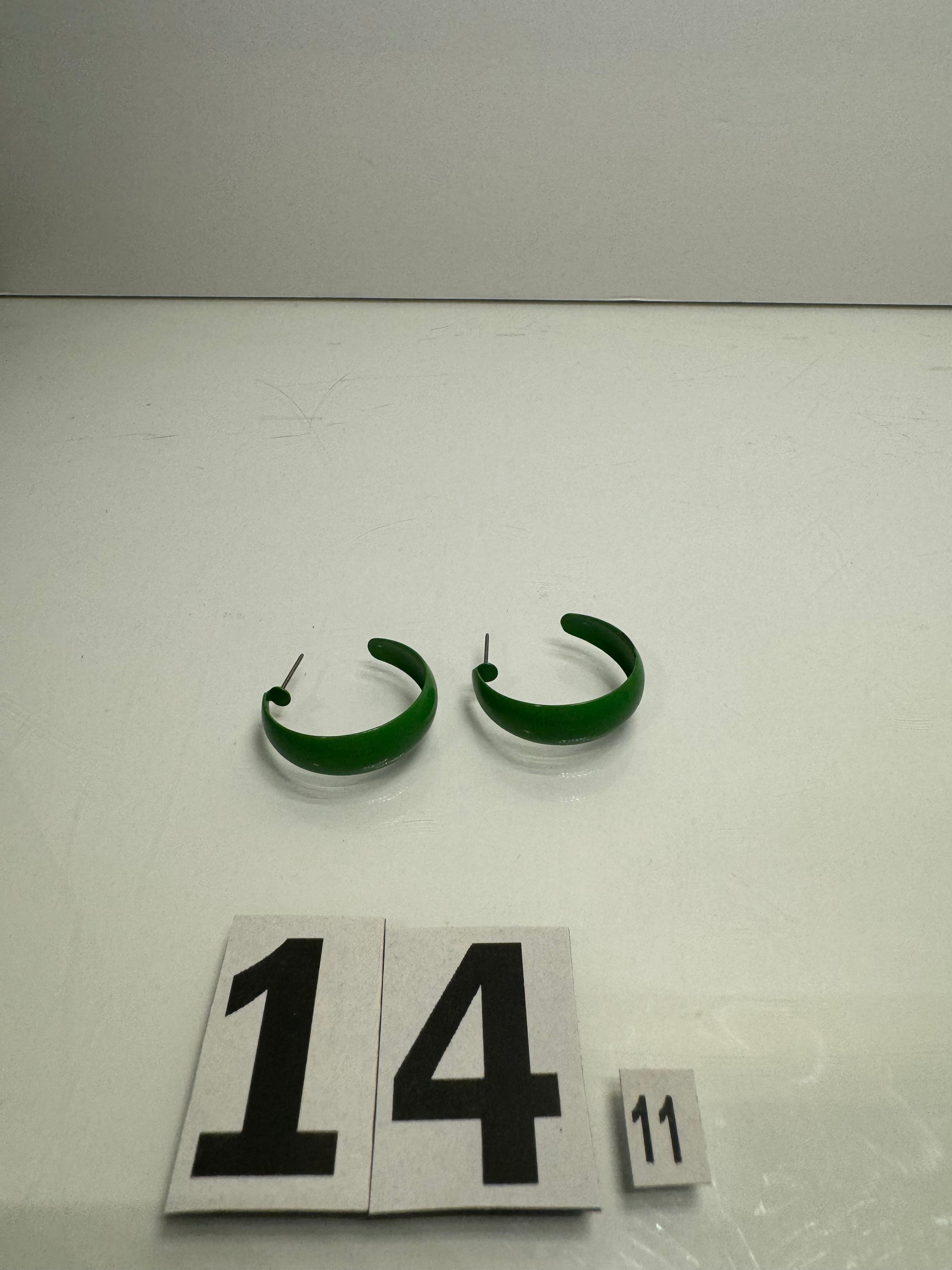Green Hoop Earrings