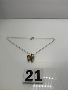 Chrome Bow Necklace