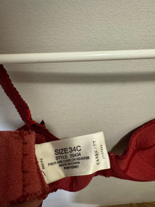 Floral Red 34C Bra