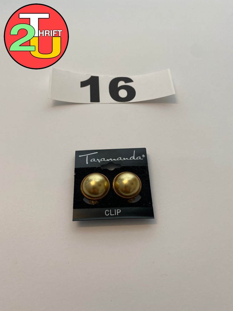 Golden Clip On Earrings